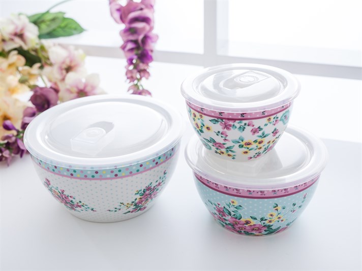 Tulip Bone China 3 pcs Storage Box . .
