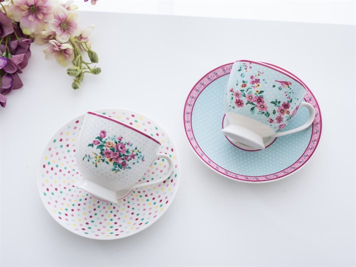 Tulip Bone China 4 Pieces 2 Servings Tea Cup . .