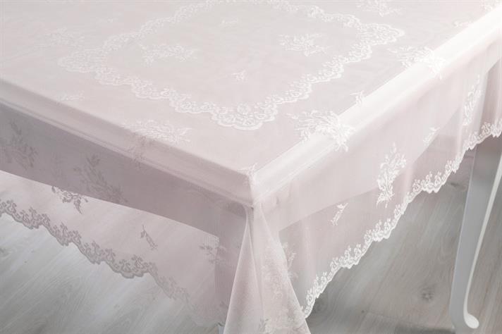 Tulip  Împletitură Față de Masă 100x100 cm Beige-Pink