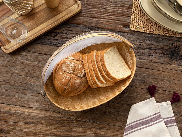 Tulle Bread Basket 36x26x8 cm Brown