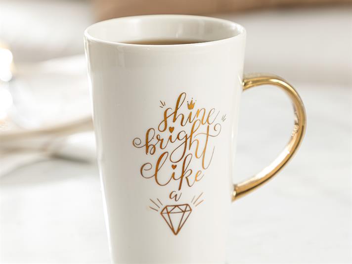 Cană, Tulip Shine, porțelan, 400 ml, auriu