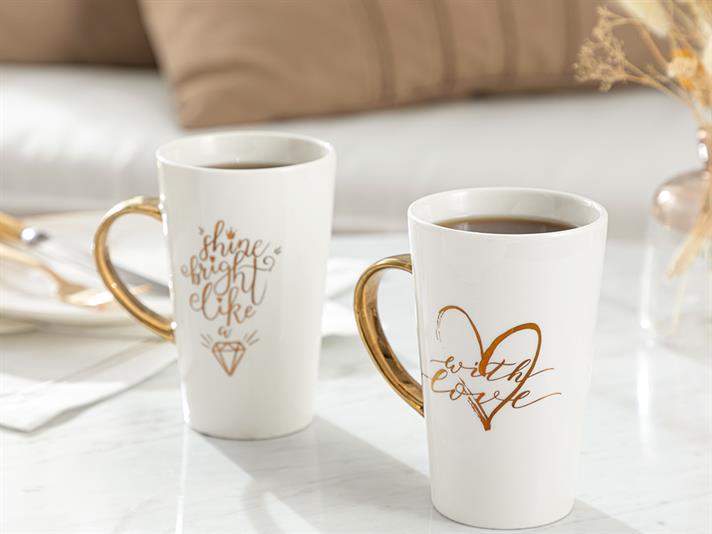 Cană, Tulip Shine, porțelan, 400 ml, auriu