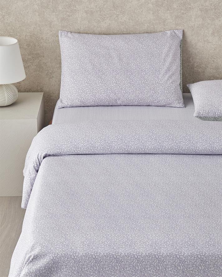 Lush Blooms Ușor De Călcat Single Set Lenjerie De Pat 160x220 cm Lila-Verde