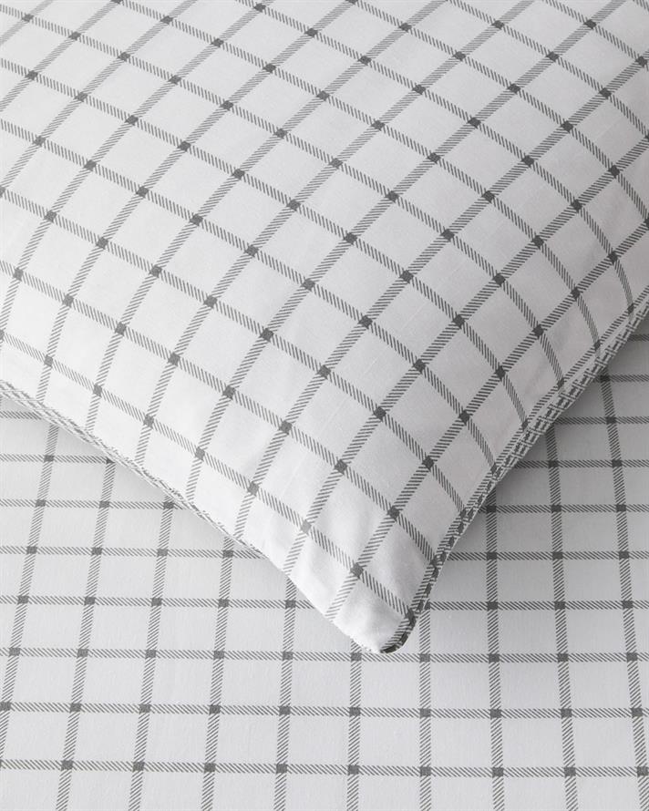 Simple Checks Ușor De Călcat Single Set Lenjerie De Pat 160x220 cm Gri
