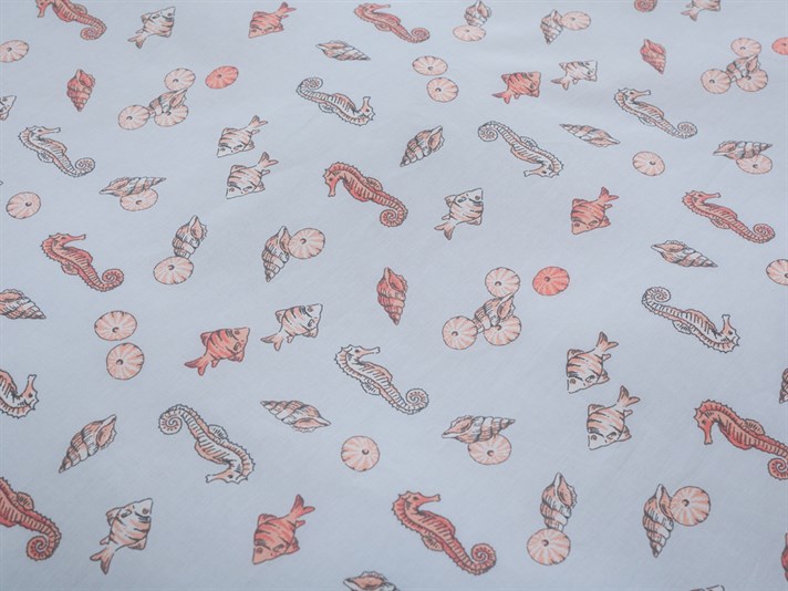 Undersea Cu Bumbac Single Lenjerie De Pat 160x220 cm Coral