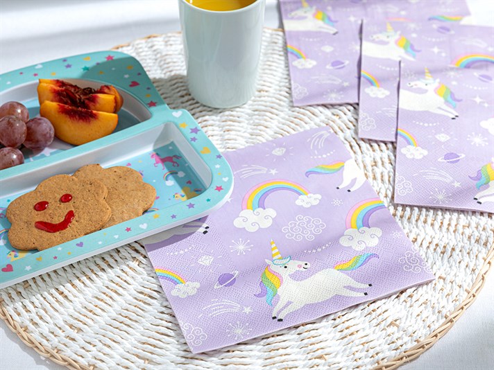 Unicorn Rainbow Hârtie Cu 20 Piese Șervețele De Hârtie 33x33 cm Lila