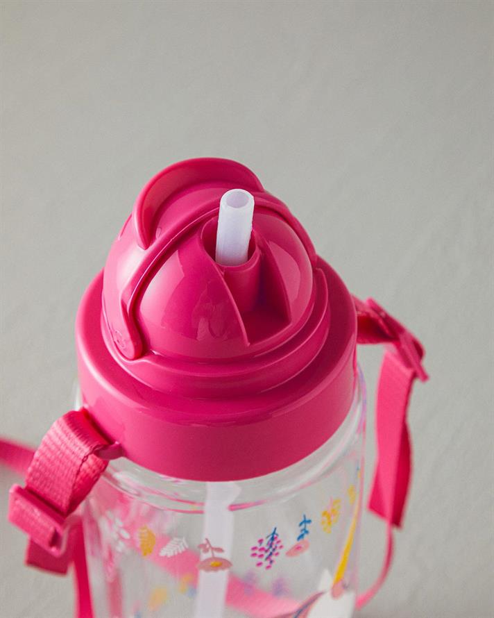 Unicorn Sticlă De Apă Pentru Copii Cu Bretele, Plastic, 500 Ml, Albastru-Maro