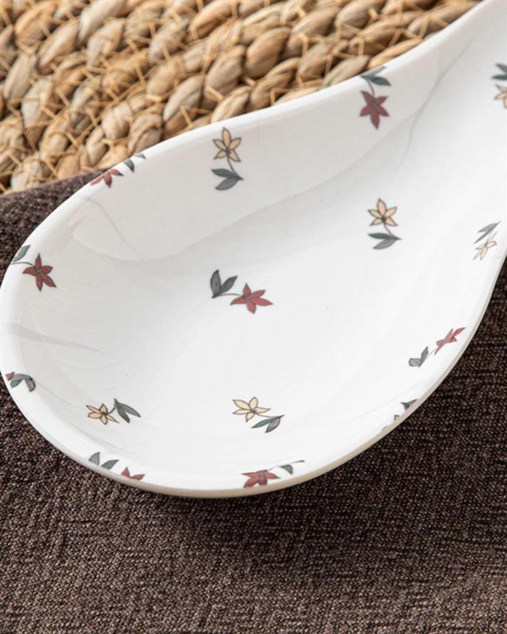 Unique Flowers Melamine Spoon Holder 23 cm Red-White