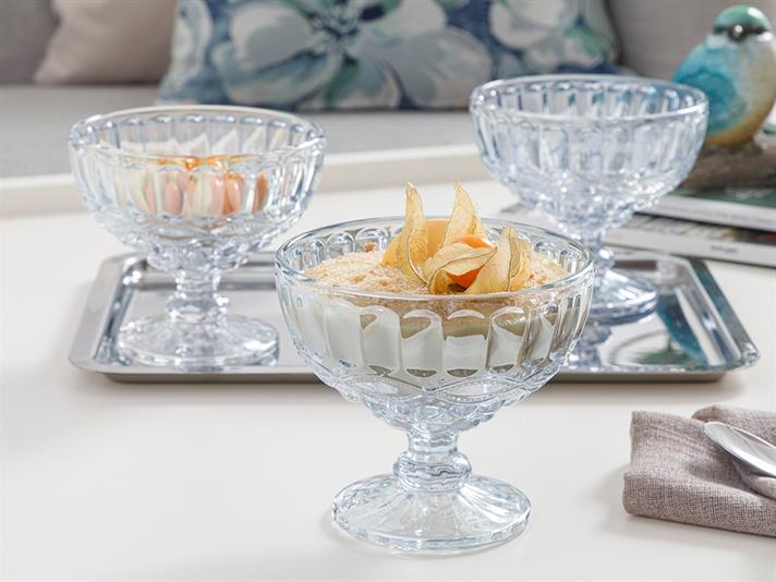 Urbanna Glass 3 Set Cu Picioarele Cup 300 Ml Albastru.