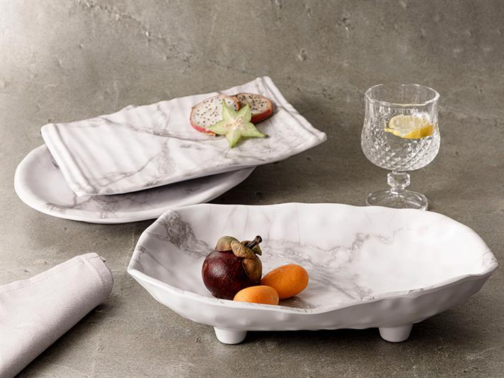 Urbann Melamine With Legs Service Plate White-Gray