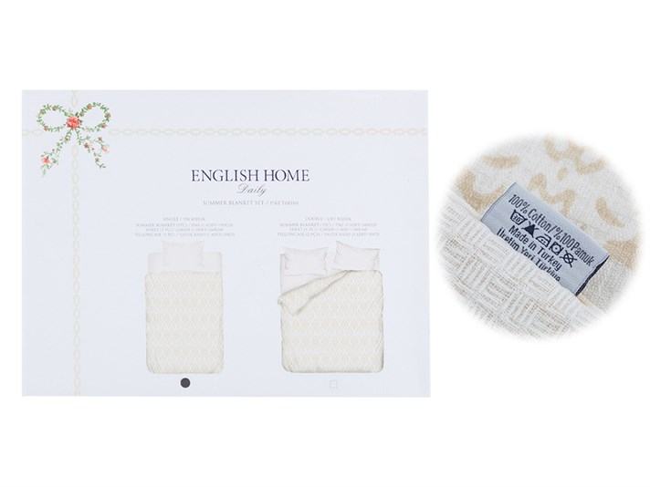 vâlvătaie  Cu imprimeu For One Person  SET CUVERTURĂ 150x220 cm Beige