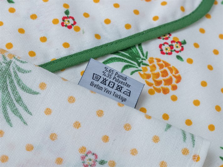 Vacanța Ananas Bumbac  SET DE BUCĂTĂRIE Unisex White-Yellow