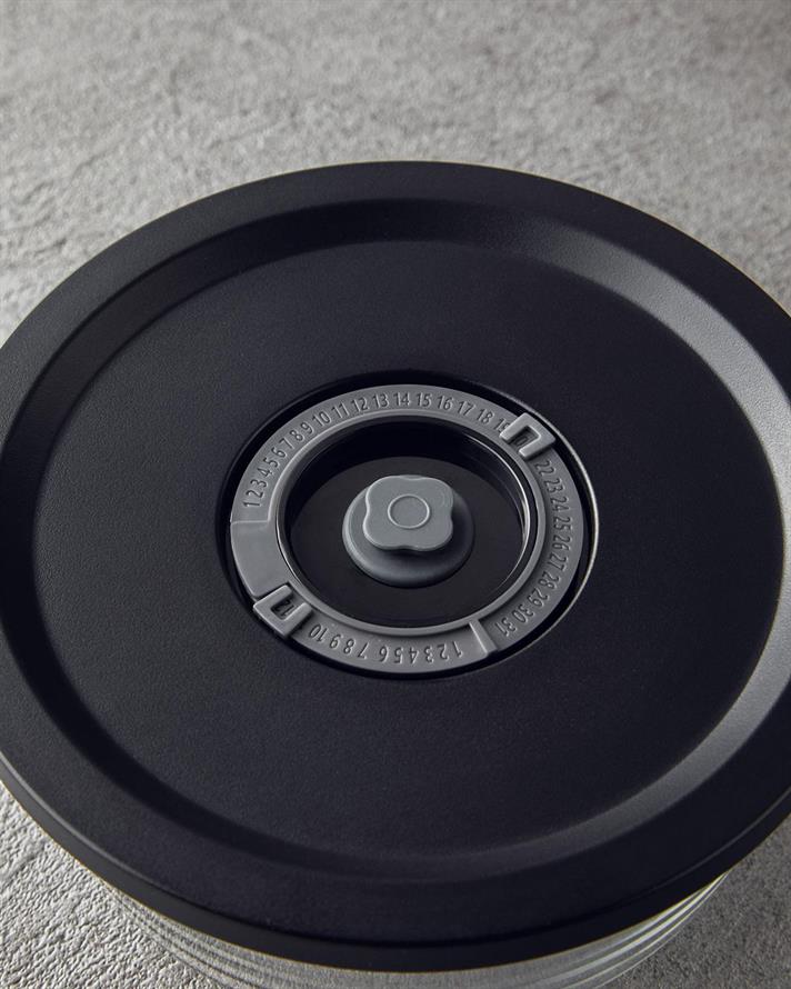 Vacuum Pro Lock Sticlă Aparat De Vidare Cu 7 Piese Recipient Depozitare 820 + 1550 + 2700 ml Negru