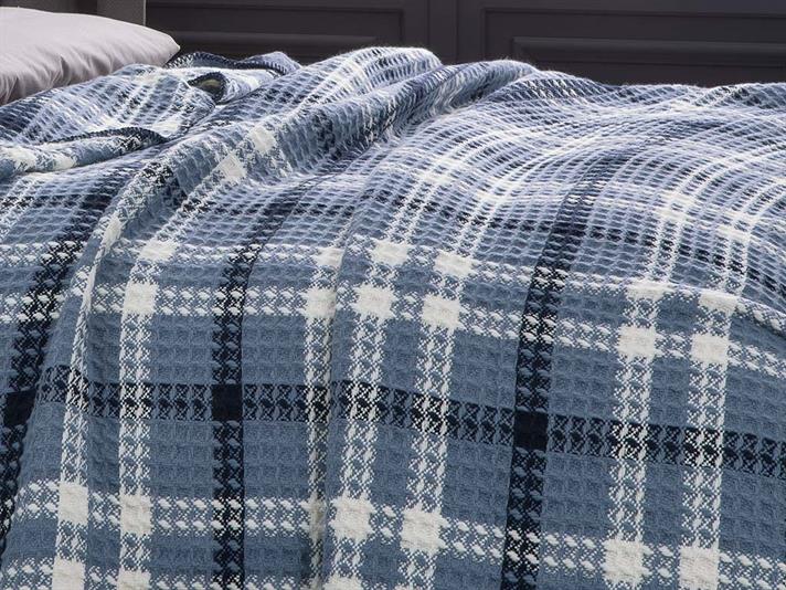 Vafă mare Double Person  PĂTURĂ 200x220 cm Dark Blue- Blue