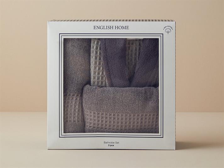 vafelă Cu Bumbac Set Halat L-XL Violet