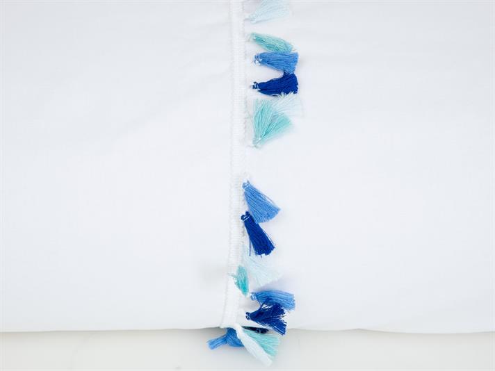  Husă de pilotă, pentru o persoană, Wave Tassels, 160x220 cm, bleu