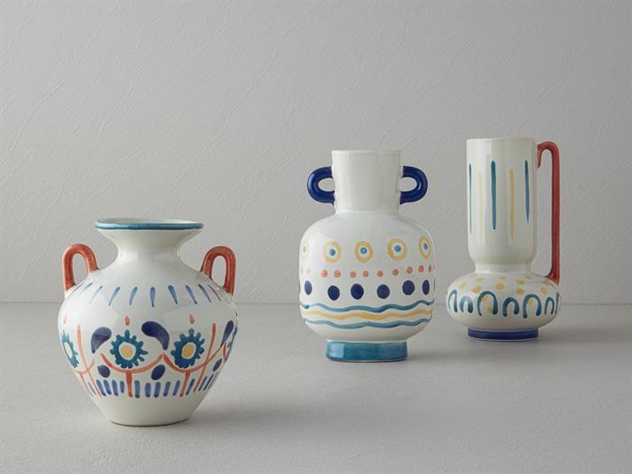 Vaza, Valencia, gresie ceramica, 15x10x23 cm, multicolor