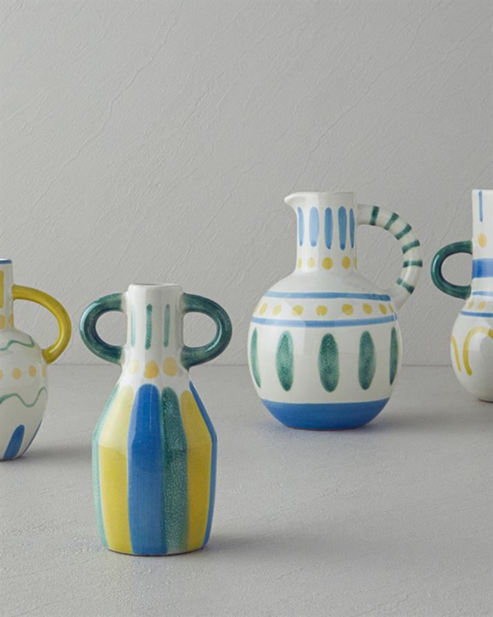 Vaza, Valencia, gresie ceramica, 9x7,5x15 cm, multicolor