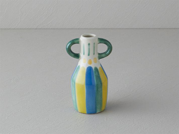 Vaza, Valencia, gresie ceramica, 9x7,5x15 cm, multicolor
