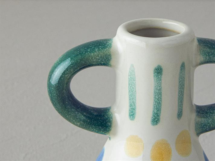 Vaza, Valencia, gresie ceramica, 9x7,5x15 cm, multicolor