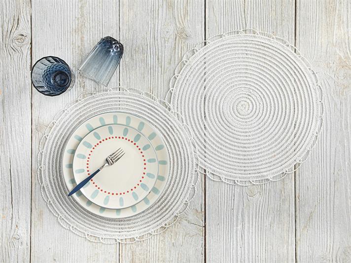 Valge Polypropilen 2 Set Place Mat 38 cm White