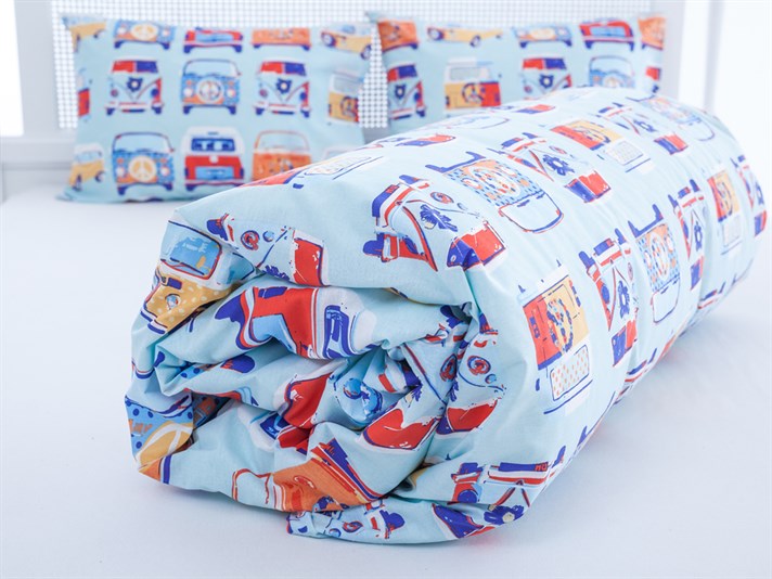 Van de pace Cu Bumbac Double Lenjerie De Pat 200x220 cm Albastru