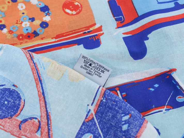 Van de pace Cu Bumbac Single Lenjerie De Pat 160x220 cm Albastru