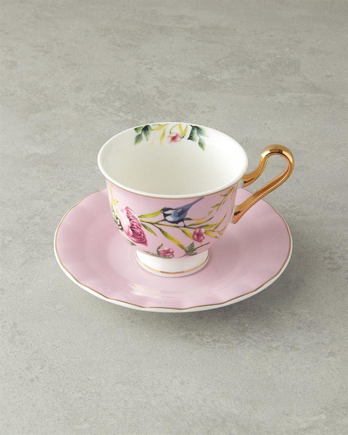vanilie Porțelan New Bone China 4 Piese 2 Persoane Set De Cești De Ceai 220 ml Roz Deschis