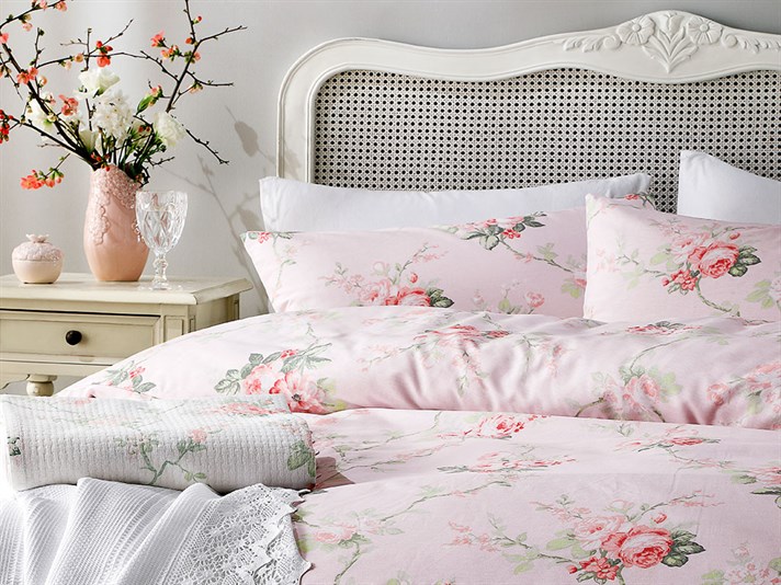 Vanity a crescut Cu Bumbac King Size Lenjerie De Pat 240x220 cm Roz