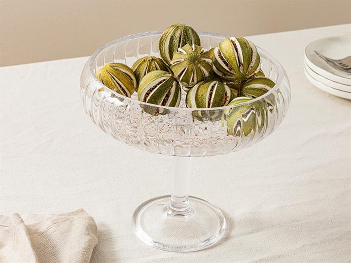 Bol cu picior, Vanya, sticlă, 24x21,5 cm, transparent