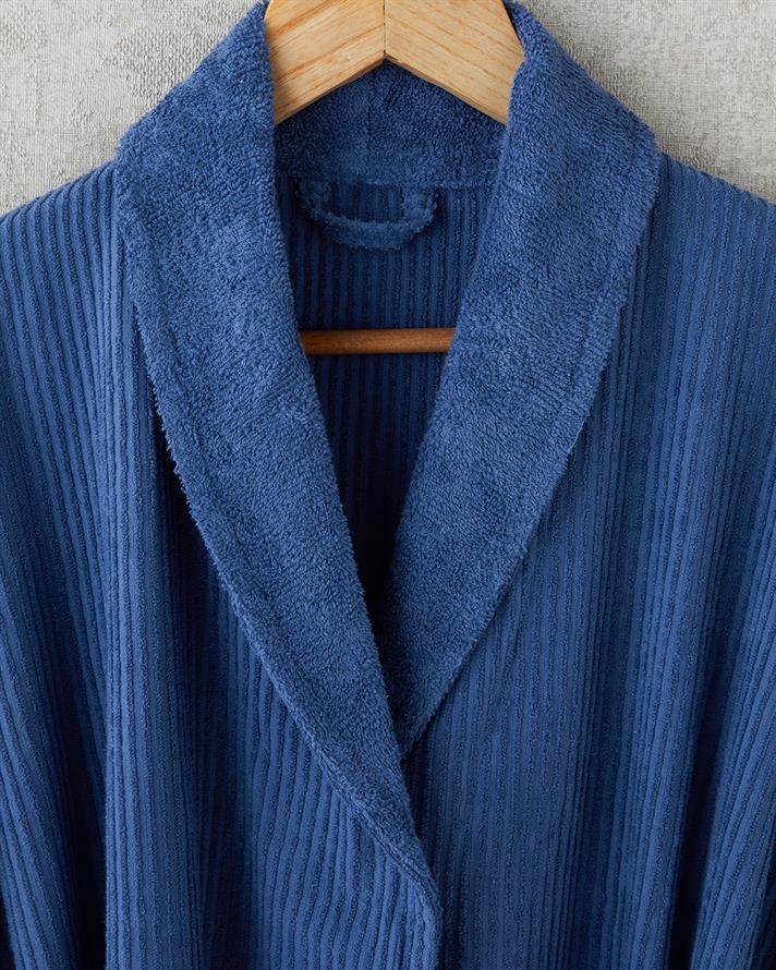 vară Cu Bumbac Halat L-XL Bleumarin