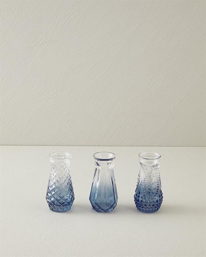 Vază, Arya, sticlă, 6x12 cm, albastru