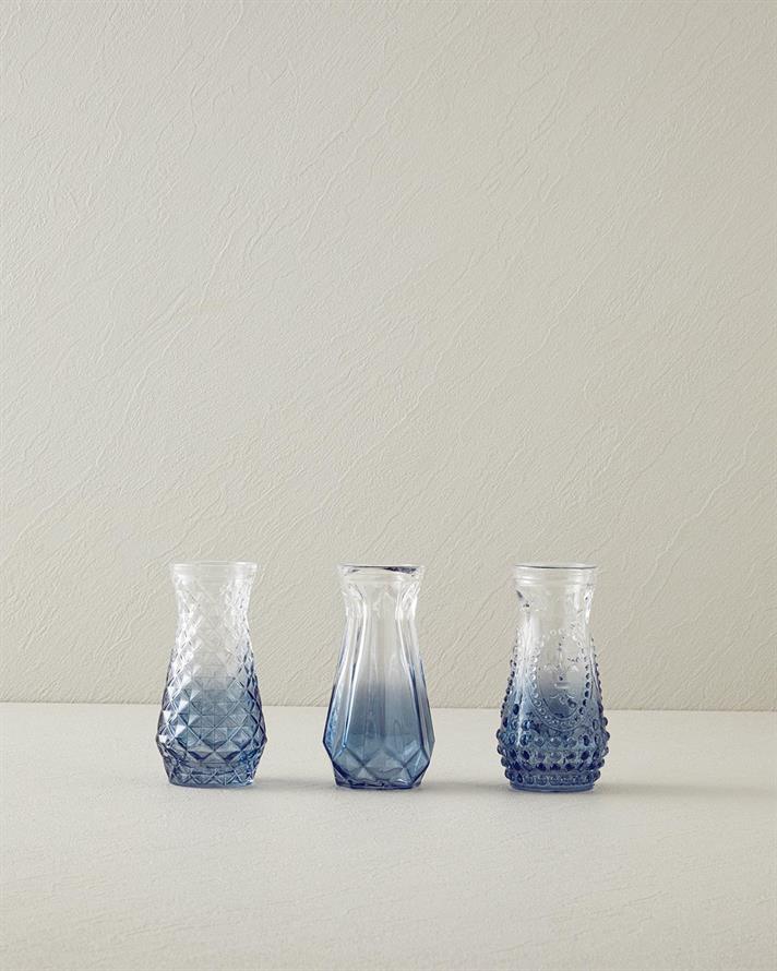 Vază, Arya, sticlă, 6x12 cm, albastru