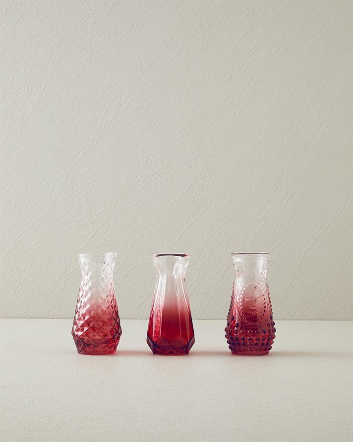 Vază, Arya, sticlă, 6x12 cm, bordo