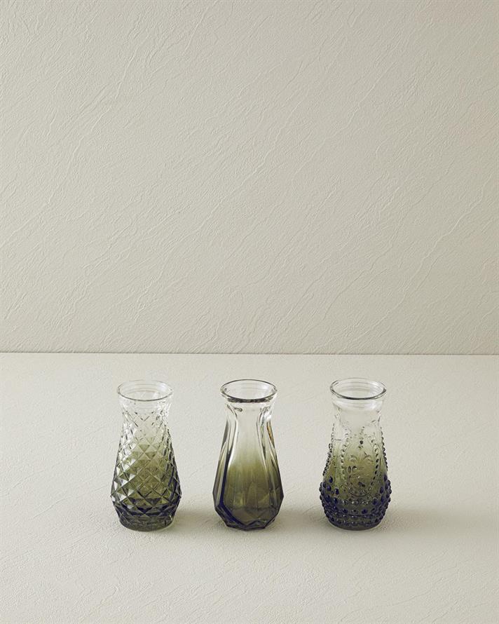 Vază, Arya, sticlă, 6x12 cm, verde