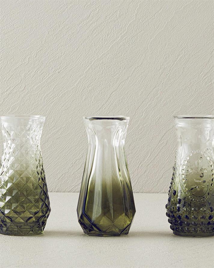 Vază, Arya, sticlă, 6x12 cm, verde