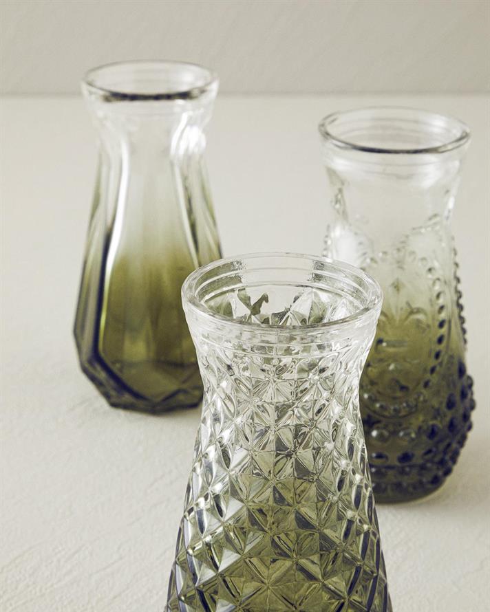 Vază, Arya, sticlă, 6x12 cm, verde