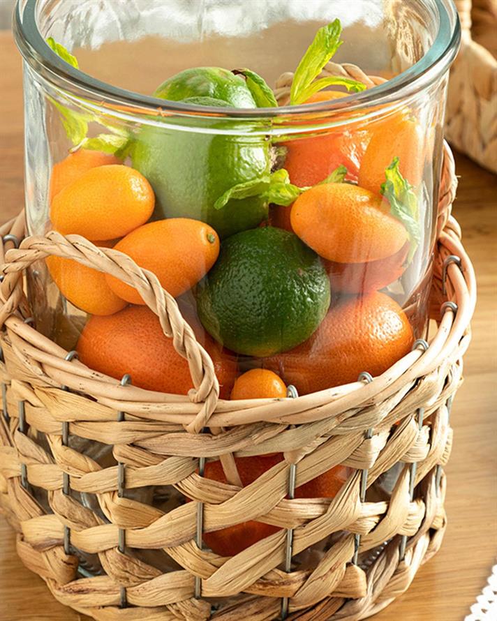 Vază, Basket, sticlă, 18x18x22 cm, transparent