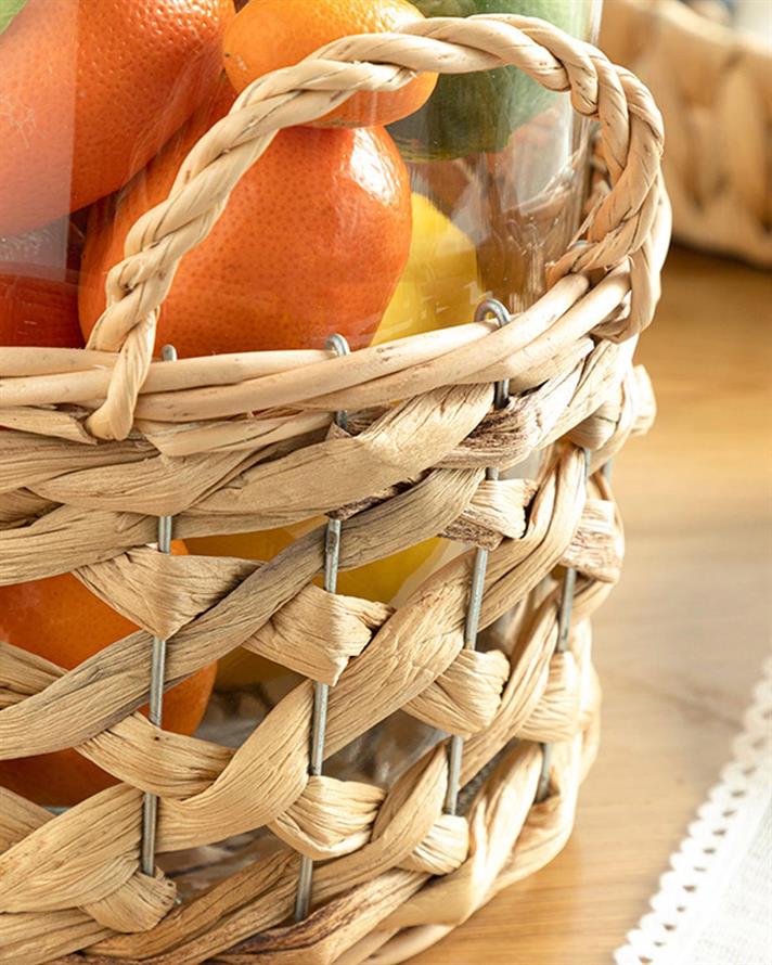 Vază, Basket, sticlă, 18x18x22 cm, transparent