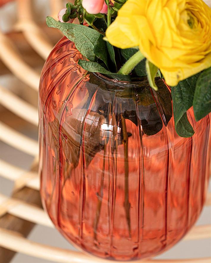 Vază, Bety, sticlă borosilicată, 9x9x15 cm, roz