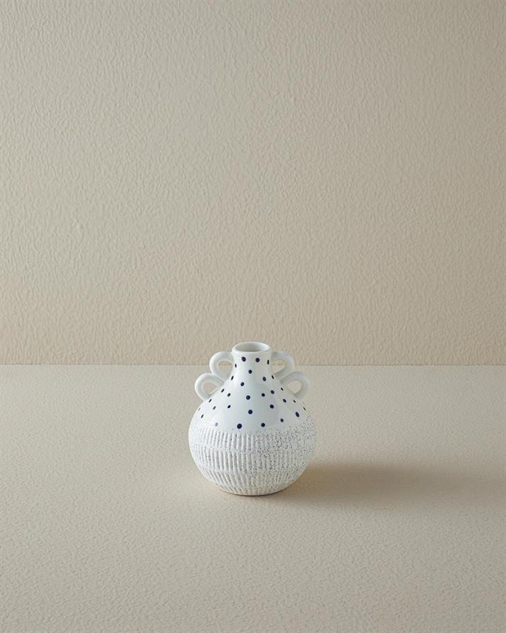Vază, Dotsy, ceramică, 10,4x6x14,1 cm, alb