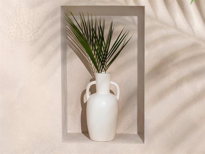 Vază, Florina, dolomită, 11x11x18 cm, crem