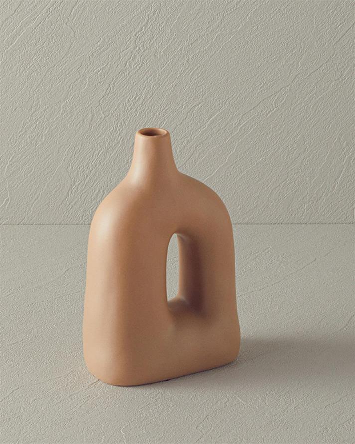 Vază, Gionna, ceramică, 12,5x7x18,5 cm, crem