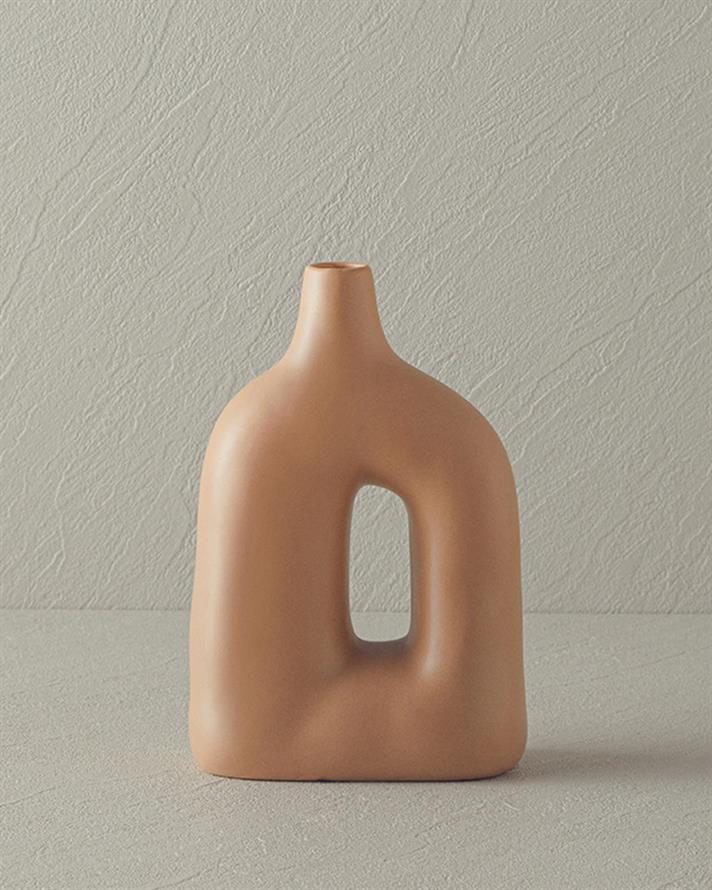 Vază, Gionna, ceramică, 12,5x7x18,5 cm, crem