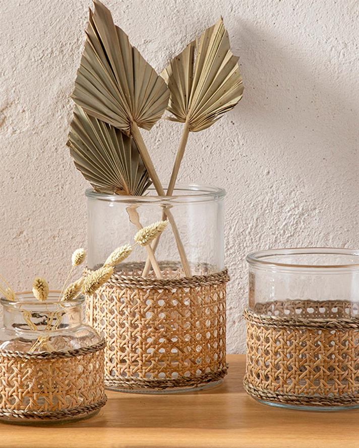 Vază, Hazeran, sticlă, 16x16x15 cm, maro