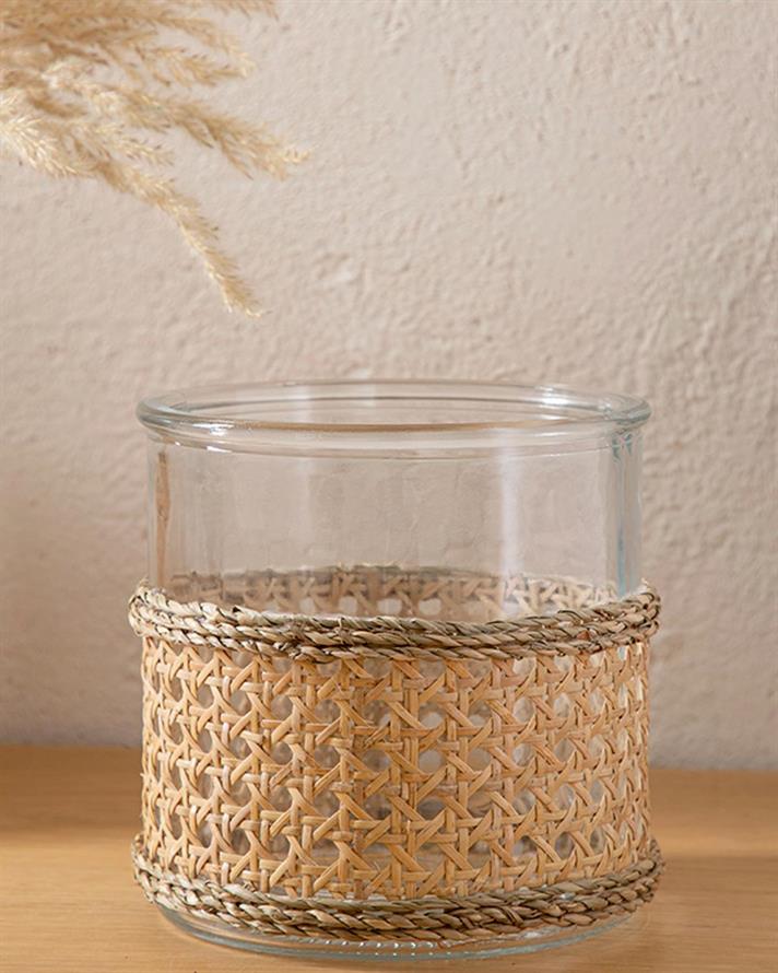 Vază, Hazeran, sticlă, 16x16x15 cm, maro