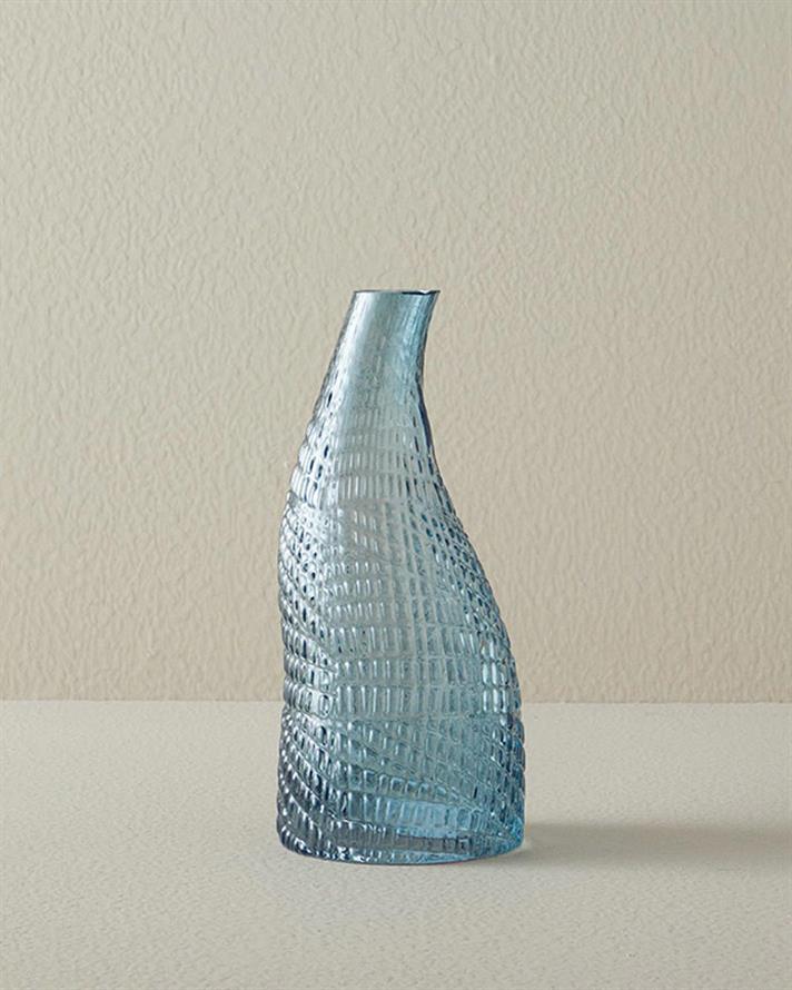 Vază, Lacy, sticlă, 25x10,5x13 cm, verde