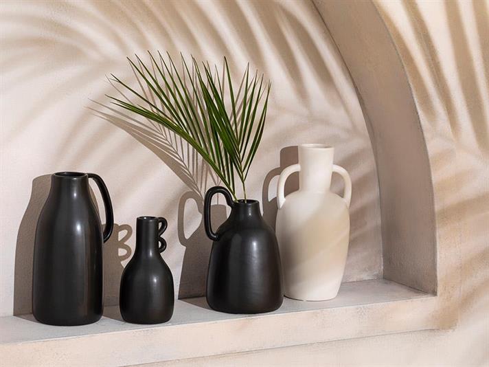 Vază, Lana, dolomită, 13x12.7x20 cm, negru