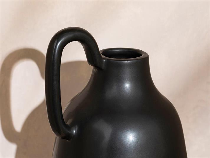 Vază, Lana, dolomită, 13x12.7x20 cm, negru