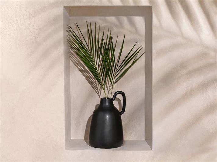 Vază, Lana, dolomită, 13x12.7x20 cm, negru